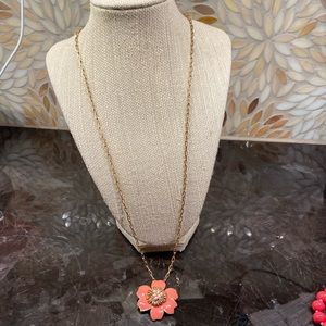 J crew long flowered necklace